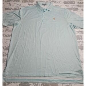 Peter Millar Summer Comfort Short‎ Sleeve Polo Shirt XL Pale Blue/Turquoise